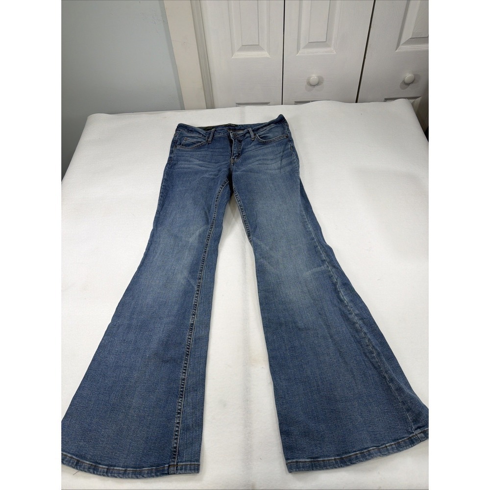 Wild Fable Blue Flare Leg Jeans Medium Wash Mid Rise Stretch Denim Size 10